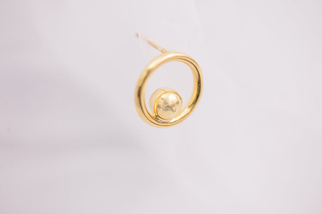 Golden Last Quarter Moon Earring / Brooch