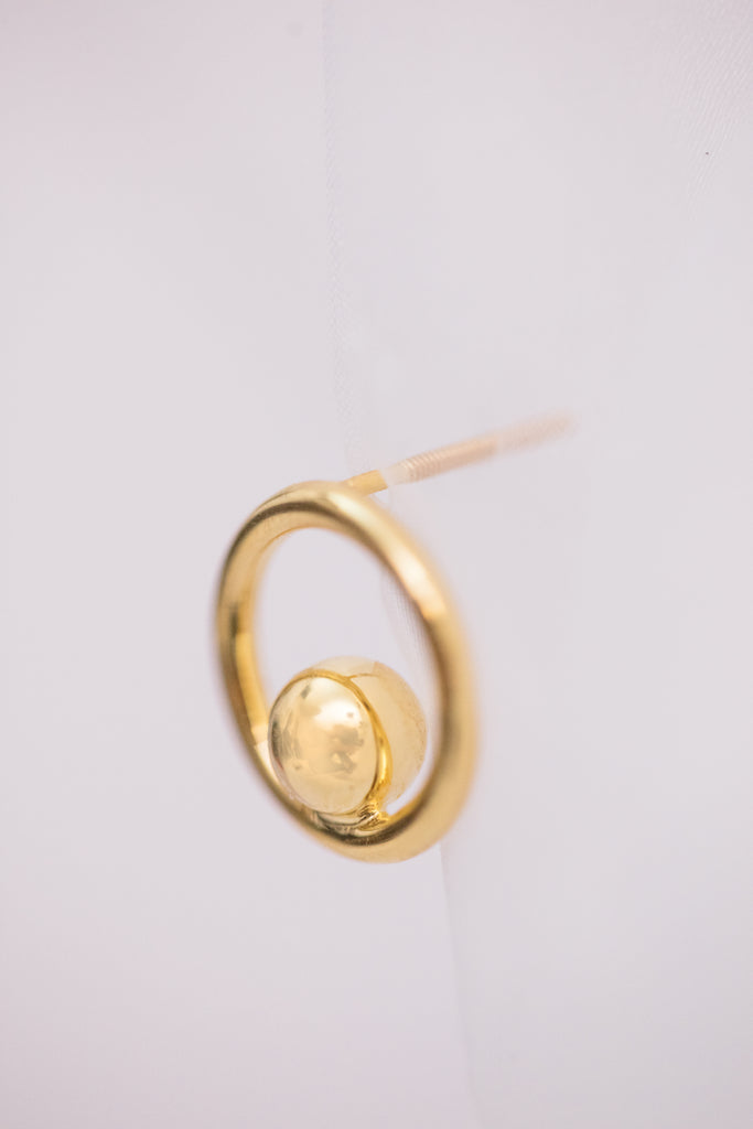 Golden Last Quarter Moon Earring / Brooch