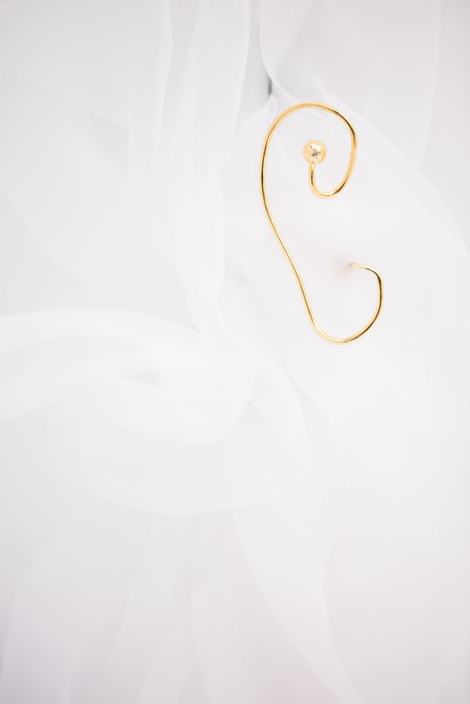 Golden Ear Shape Earring, Right Side