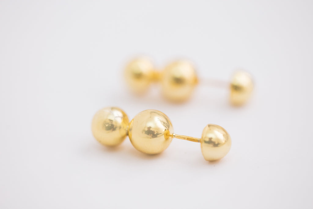 Golden Beads Earring / Brooch, Two