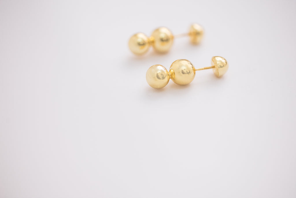 Golden Beads Earring / Brooch, Two