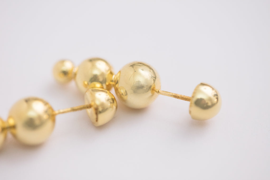 Golden Beads Earring / Brooch, Three